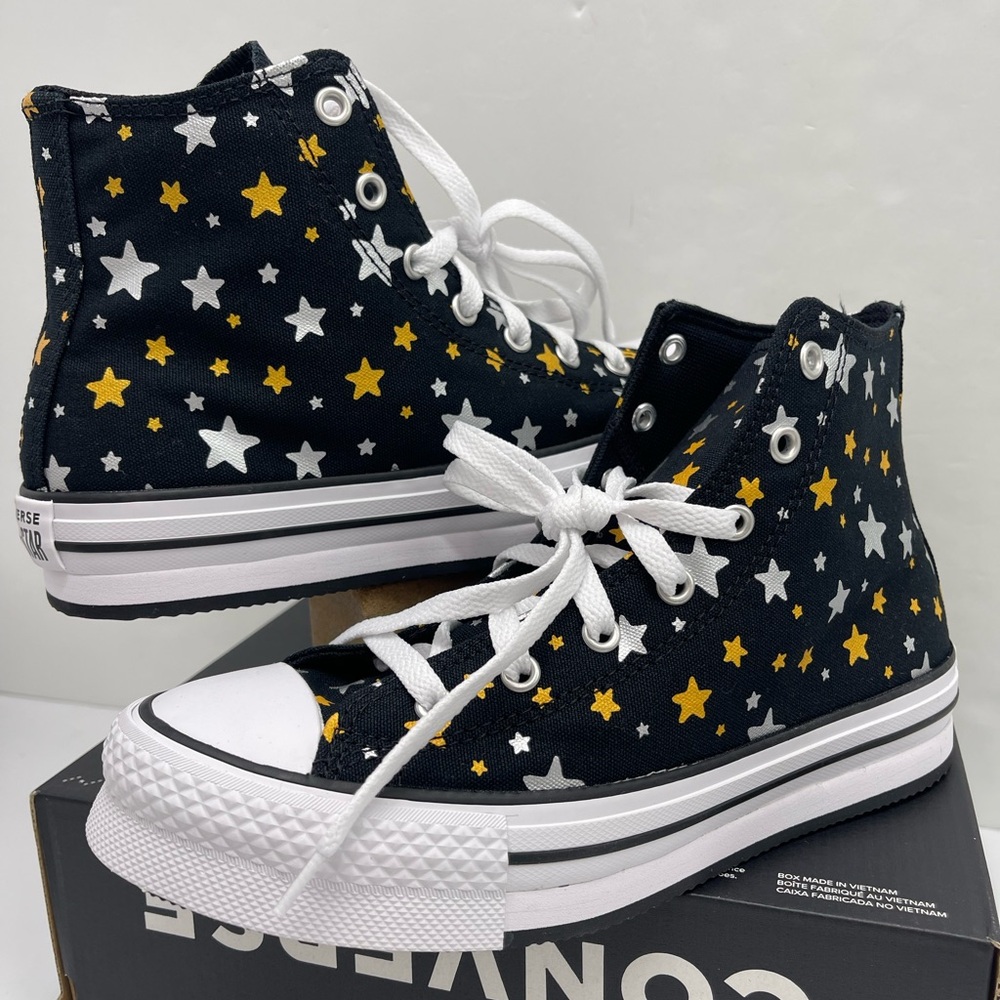 Converse WMNS Star Pattern High-Top
CTAS EVA LIFT HI
BLACK/SILVER/GOLD Sneakers - Picture 7 of 16